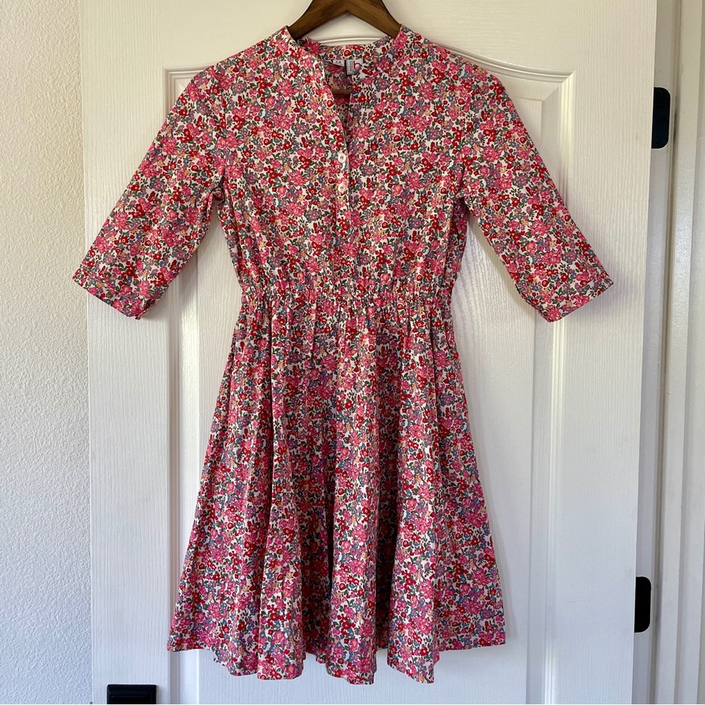 Busy Bees Miss B Gabriela Circle Dress Pink Floral Classic Popover Girls 14